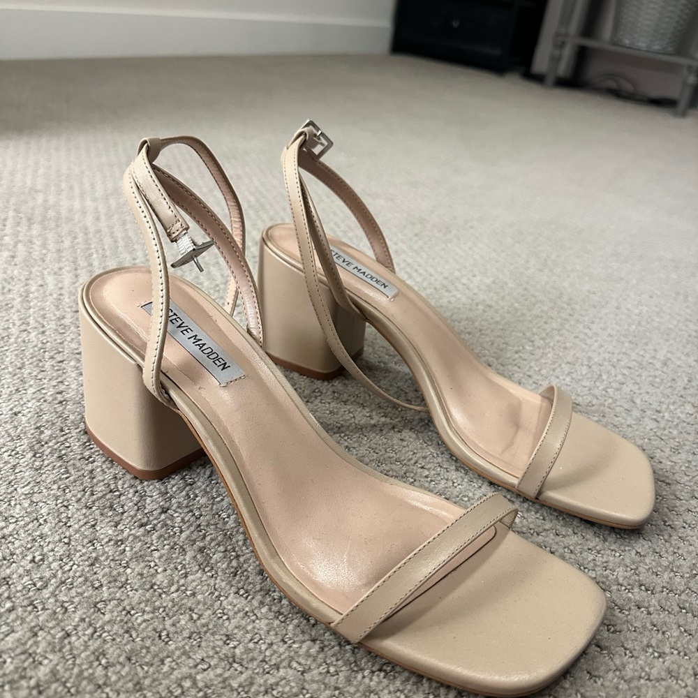 Steve Madden Nude Block Heel Sandals